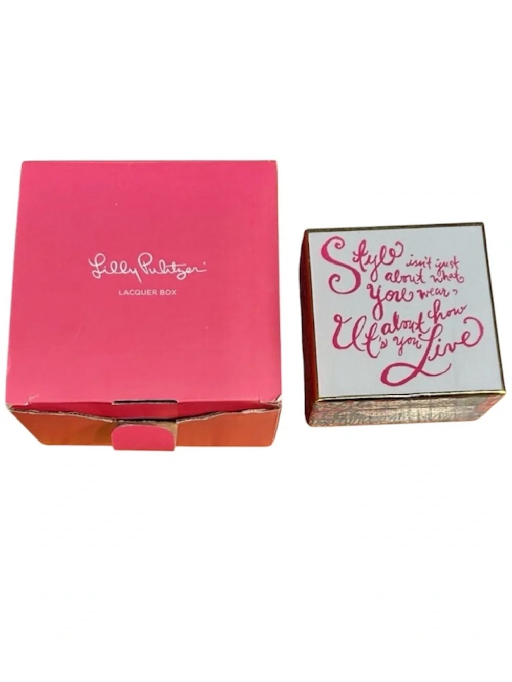 Lilly Pulitzer Jewelry Trinket Lacquer Box Print Style It’s About How You Live‎